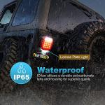 Partsam Pair 38 LED Universal Tail Brake Turn Stop License Back up Reverse Lights Rear Combination for Wrangler YJ TJ CJ Truck Trailer Boat RV,12V Stud Mounted Lamps Waterproof,Pack of 2