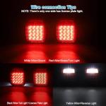 Partsam Pair 38 LED Universal Tail Brake Turn Stop License Back up Reverse Lights Rear Combination for Wrangler YJ TJ CJ Truck Trailer Boat RV,12V Stud Mounted Lamps Waterproof,Pack of 2