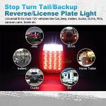 Partsam Pair 38 LED Universal Tail Brake Turn Stop License Back up Reverse Lights Rear Combination for Wrangler YJ TJ CJ Truck Trailer Boat RV,12V Stud Mounted Lamps Waterproof,Pack of 2