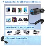 【MFi Certified】iPhone Car Charger Fast Charging, Caiinei 4.8A USB Car Charger Fast Charging Cigarette Lighter Adapter with 6FT Coiled Lightning Cable for iPhone 14 13 12 11 Pro XS Max Mini XR X 8 iPad