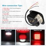 Partsam Pair 38 LED Universal Tail Brake Turn Stop License Back up Reverse Lights Rear Combination for Wrangler YJ TJ CJ Truck Trailer Boat RV,12V Stud Mounted Lamps Waterproof,Pack of 2