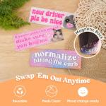 Yoppix 10PCS Funny Car Bumper Magnet, New Driver Magnet Prank Magnetic Sticker for Car Truck Metal, Hot Girls Hit Curbs New Driver Please Be Patient Waterproof Reusable