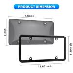 NGHEY Black 2PC Personalized License Plate Frame with Matching Screw Cap Screws for Easy Installation