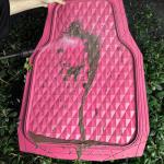 CAR PASS Heavy Duty Rubber Pink Car Floor Mats, Deep Dish All-Weather Full Set Durable Anti-Slip 3D Rhombus Waterproof Trim to Fit Liner Universal Fit Automotive,Sedan,SUV,Truck, 3 Pcs Hot Pink