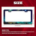 Personalise Aurora Night Sky License Plate Frame Scenery License Plate Frames Car Universal Stainless Steel Accessories Cars Decor with 2 Holes and Screws Fits Standard Us Vehicles Size 12.2 X 6 Inch