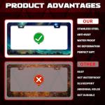 Personalise Aurora Night Sky License Plate Frame Scenery License Plate Frames Car Universal Stainless Steel Accessories Cars Decor with 2 Holes and Screws Fits Standard Us Vehicles Size 12.2 X 6 Inch