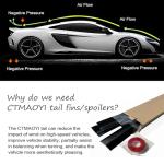 CTMAOYI for Car Rear Trunk Spoiler Tail Universal,Modification Tail Wing Universal,3-Section Adjustable and Cuttable Rear Window Top Roof Spoiler Wing,40-55 inches (Black)