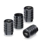 Tire Valve Stem Cap Cover Fit Toyota Corolla RAV4 Highlander Corrosion Resistant Passenger Car Automotive Alloy Valve Stem Caps 4 Pack Black