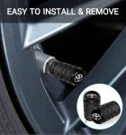 Tire Valve Stem Cap Cover Fit Toyota Corolla RAV4 Highlander Corrosion Resistant Passenger Car Automotive Alloy Valve Stem Caps 4 Pack Black