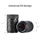 Tire Valve Stem Cap Cover Fit Toyota Corolla RAV4 Highlander Corrosion Resistant Passenger Car Automotive Alloy Valve Stem Caps 4 Pack Black