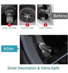 Tire Valve Stem Cap Cover Fit Toyota Corolla RAV4 Highlander Corrosion Resistant Passenger Car Automotive Alloy Valve Stem Caps 4 Pack Black