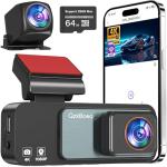 4K+2K Dash Camera for Cars, 2025 Upgraded Dash Cam Front and Rear, Dash Cam with Super Night Vision, Wi-Fi, G-Sensor, 24H Parking Monitor, Emergency Lock, 3.2" IPS Screen (64GB Card Included)