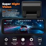 4K+2K Dash Camera for Cars, 2025 Upgraded Dash Cam Front and Rear, Dash Cam with Super Night Vision, Wi-Fi, G-Sensor, 24H Parking Monitor, Emergency Lock, 3.2" IPS Screen (64GB Card Included)