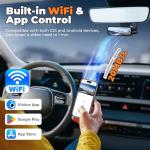 4K+2K Dash Camera for Cars, 2025 Upgraded Dash Cam Front and Rear, Dash Cam with Super Night Vision, Wi-Fi, G-Sensor, 24H Parking Monitor, Emergency Lock, 3.2" IPS Screen (64GB Card Included)