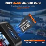 4K+2K Dash Camera for Cars, 2025 Upgraded Dash Cam Front and Rear, Dash Cam with Super Night Vision, Wi-Fi, G-Sensor, 24H Parking Monitor, Emergency Lock, 3.2" IPS Screen (64GB Card Included)