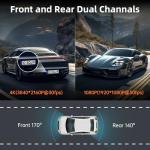 Dash Cam Front and Rear, Ecomoment 4K+1080P Dual Dash Camera for Cars, Built-in WiFi GPS Dashboard Camera, 2.4" IPS Screen Dashcam, 170° Wide, Night Vision, WDR, G-Sensor, 32GB SD Card Included