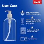 Bar5F Plastic Bottles with Pump Dispenser, 8 oz | Leak Proof, Empty, Clear Refillable, BPA Free for Body Wash, Moisturizer, Face Cream, Liquid Soap | Black & White Pumping Caps | Set of 2