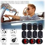 MEAJOO 15PCS Plastic Tire Valve Stem Caps, Corrosion Resistant, with O Rubber Ring, Airtight Seal Heavy Duty Dustproof Tire Valve Stem Covers for Cars, SUV, Trucks, Bikes, Motorcycles, Bicycles(Black)