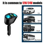Car Cigarette Lighter Splitter, 2-Socket Cigarette Lighter Adapter with LED Voltmeter, Dual USB QC3.0 Type-C 20W PD Fast Car Charger, 12V/24V Splitter Adapter for Smart Phone GPS Dash Cam