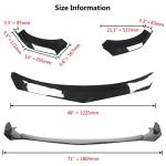 IKON MOTORSPORTS, Compatible with 62"-66" Width Car, Adjustable B Style Front Bumper Lip Chin Splitter Spoiler Air Dam Gloss Black 3PCS