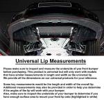 IKON MOTORSPORTS, Compatible with 62"-66" Width Car, Adjustable B Style Front Bumper Lip Chin Splitter Spoiler Air Dam Gloss Black 3PCS