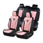 FLORICH Pink Leather Seat Covers for 5 Seats