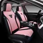 FLORICH Pink Leather Seat Covers for 5 Seats