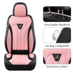 FLORICH Pink Leather Seat Covers for 5 Seats