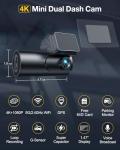 GKU 4K Front and Rear Dash Cam with WiFi