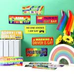 12 Pcs Funny LGBT Rainbow Magnet Stickers