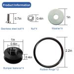 12PC Black Quick Release Bumper Clips