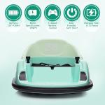 12V Kids Ride On Bumper Car Electric Bumping Car for Toddlers with Remote Control, 360° Spin, Battery Display, LED Lights, and Music Battery Powered Ride On Toy for Boys Girls, Green