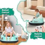 12V Kids Ride On Bumper Car Electric Bumping Car for Toddlers with Remote Control, 360° Spin, Battery Display, LED Lights, and Music Battery Powered Ride On Toy for Boys Girls, Green