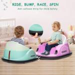 12V Kids Ride On Bumper Car Electric Bumping Car for Toddlers with Remote Control, 360° Spin, Battery Display, LED Lights, and Music Battery Powered Ride On Toy for Boys Girls, Green