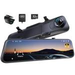 Pelsee P12 Pro 4K Mirror Dash Cam, 12'' Rear View Mirror Camera Smart Driving Assistant w/ADAS and BSD,2160P Front and 1080P Rear Camera,Voice Control,Night Vision,Parking Monitoring, 32G Memory Card