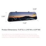 Pelsee P12 Pro 4K Mirror Dash Cam, 12'' Rear View Mirror Camera Smart Driving Assistant w/ADAS and BSD,2160P Front and 1080P Rear Camera,Voice Control,Night Vision,Parking Monitoring, 32G Memory Card