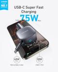 Anker USB-C Car Charger, 75W Max Ultra-Compact Type-C Fast Car Charger with Built-in Retractable Cable Car Adapter for iPhone 15/14 Series, Samsung S24/S23, MacBookPro/Air, iPad, and More