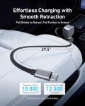 Anker USB-C Car Charger, 75W Max Ultra-Compact Type-C Fast Car Charger with Built-in Retractable Cable Car Adapter for iPhone 15/14 Series, Samsung S24/S23, MacBookPro/Air, iPad, and More