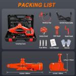 Nilight Electric Car Jack 3 Ton 6600LBS Floor Jack Kit Automatic 12V Electric Scissor Lift Jack Portable Repair Tool with Remote Control Double Jack Pads for Car Tire Change Replacement, Orange Red