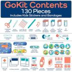 KeepGoing Travel First Aid Kit for Kids – 130 Pc. for Car, Home, Purse, Diaper Bag & Backpack with Latex-Free Bandages - Mini First Aid Kit Travel Size TSA-Approved