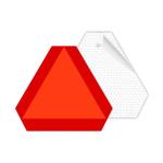 Small Slow Moving sticker Slow Vehicle Sign, 7 x 8 inches, Diamond Grade Reflective Triangle Sticker, Golf cart accessories Red (Pack of 02)