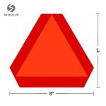 Small Slow Moving sticker Slow Vehicle Sign, 7 x 8 inches, Diamond Grade Reflective Triangle Sticker, Golf cart accessories Red (Pack of 02)
