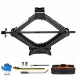 KROAK Scissor Jack Lift 2T, Car Jack Kit Tire Jack with Ratchet Wrenches & Telescopic Wrenches, Universal Emergency Kit 4409 lbs, Portable Tire Changing Kit for Vehicle/SUV/MPV