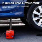 Electric Car Jack Kit 5 Ton 12V Floor Jack with Impact Wrench and Tire Inflator Pump Portable Hydraulic Car Jack for SUV Sedans Tire Change with LED Light, Lifting Height 6 to 17.7 Inch