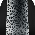 carXS Leopard Print Car Seat Covers Full Set, Includes Matching Seat Belt Pads and Steering Wheel Cover, Two-Tone Cheetah Print Gray Seat Covers for Cars for Women, Car Seat Protector Interior Covers