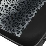 carXS Leopard Print Car Seat Covers Full Set, Includes Matching Seat Belt Pads and Steering Wheel Cover, Two-Tone Cheetah Print Gray Seat Covers for Cars for Women, Car Seat Protector Interior Covers