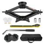 Car Jack Kit 2.5 Ton (5512 lbs) with Rubber Jack Pad,Emergency Kit Tire Changing Kit for Car SUV MPV