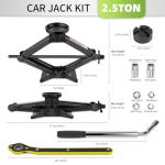 Car Jack Kit 2.5 Ton (5512 lbs) with Rubber Jack Pad,Emergency Kit Tire Changing Kit for Car SUV MPV
