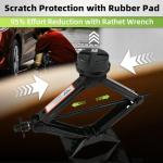 Car Jack Kit 2.5 Ton (5512 lbs) with Rubber Jack Pad,Emergency Kit Tire Changing Kit for Car SUV MPV