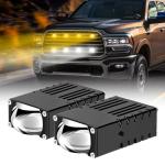 BraveWAY Super Bright Grill Lights, Hi-lo Beam Driving Lights, Mini Projector Fog Lights for Truck/Car/OffRoad/UTV/ATV, White/Yellow